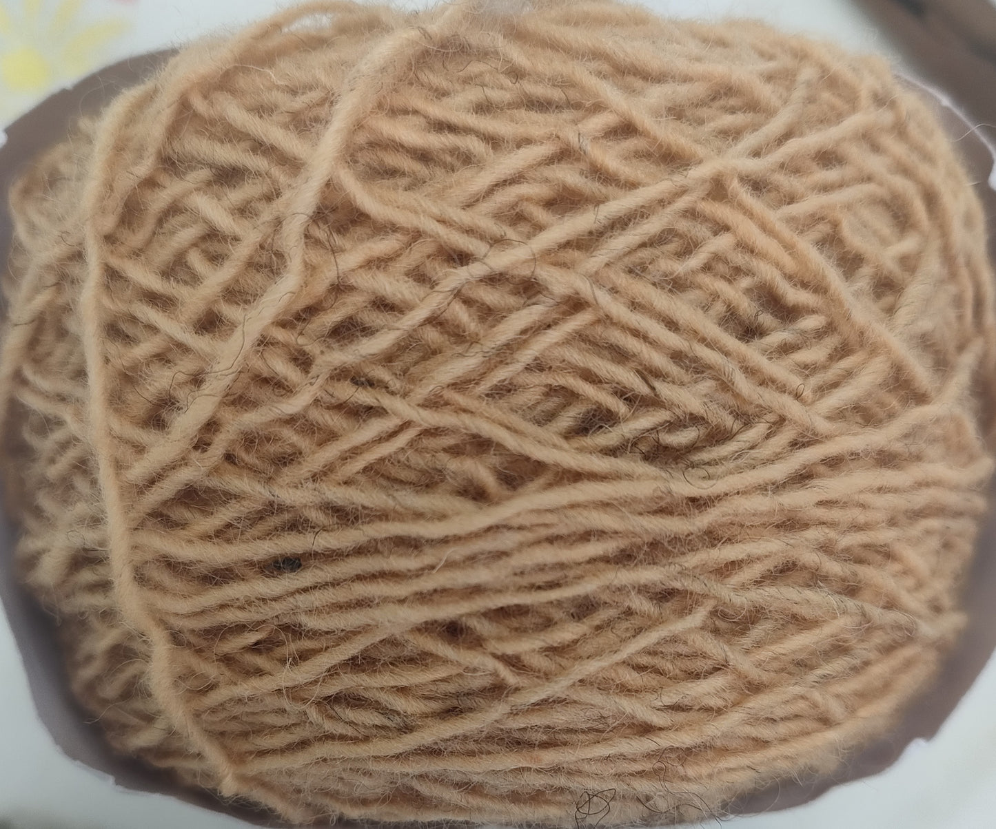 Dusky Orange ply Romney Cross Shetland regenerative yarn