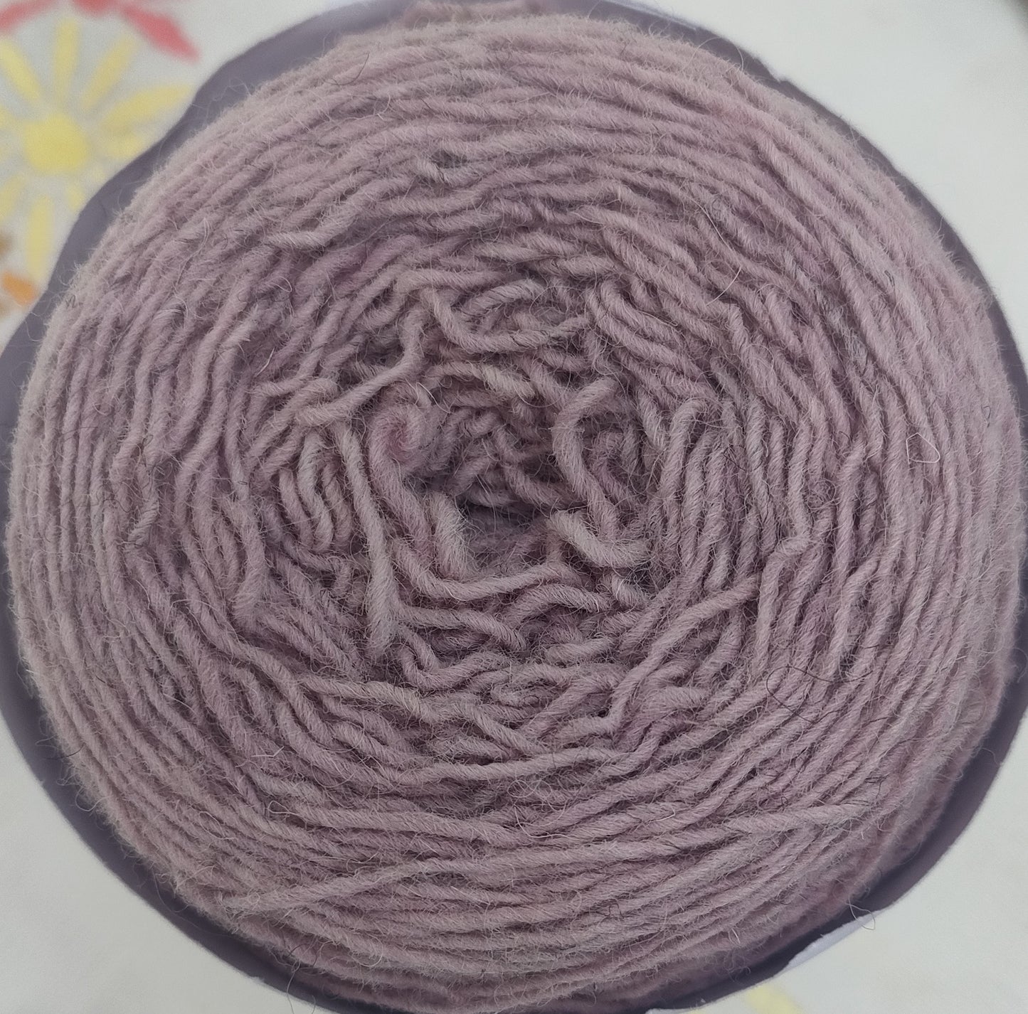 Pink four ply Romney Cross Shetland regenerative yarn