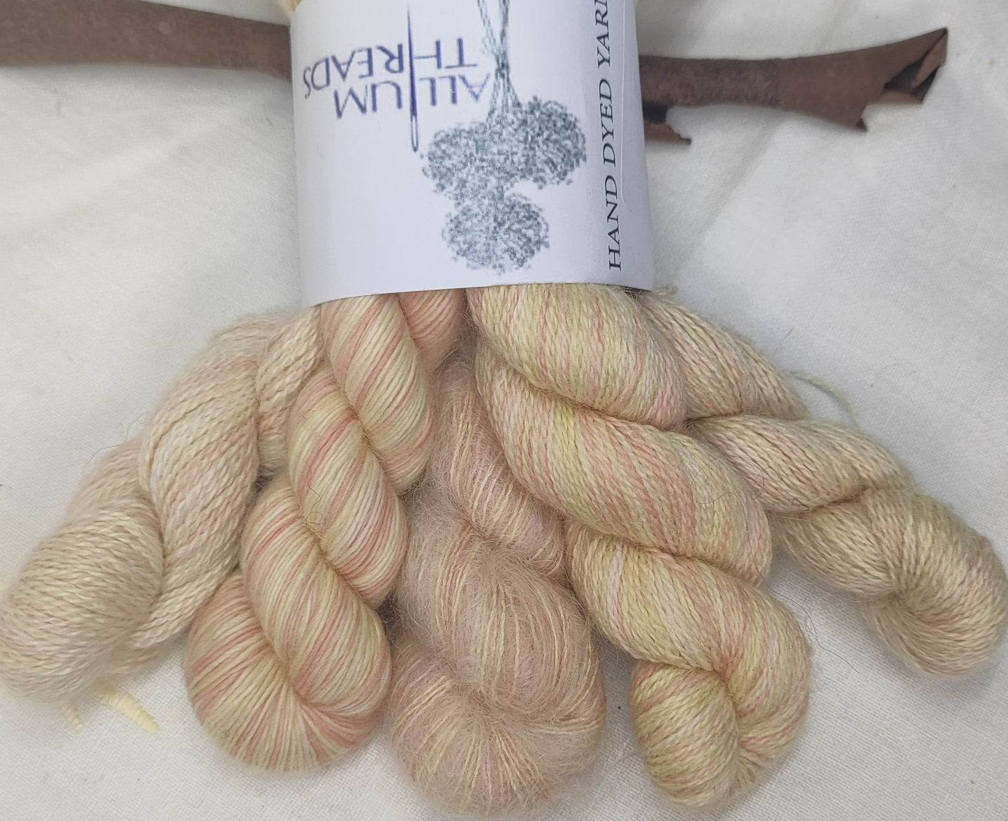 Yellow lace weight yarn mini set