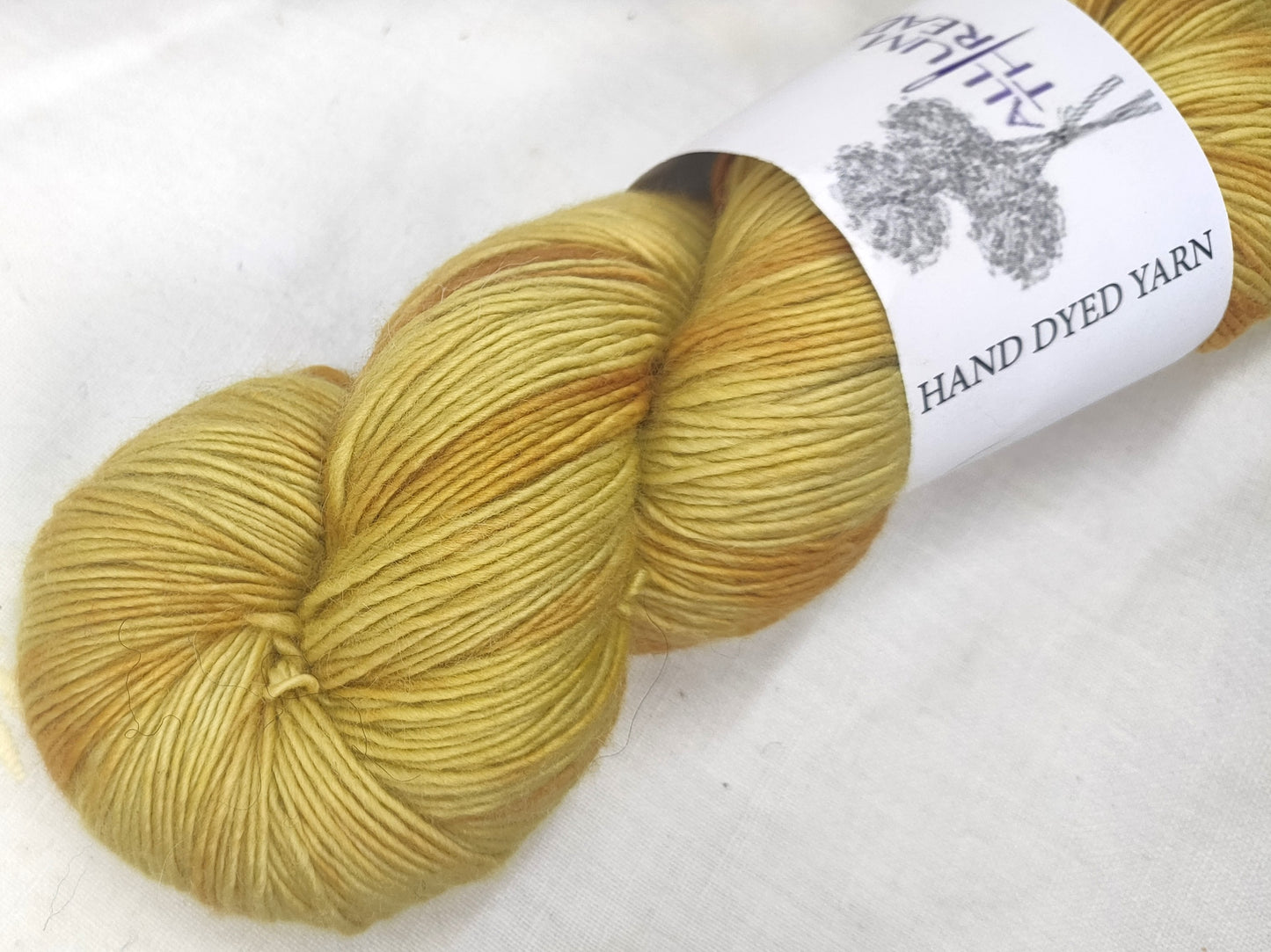 Brown and Yellow four ply merino singles high twist yarn