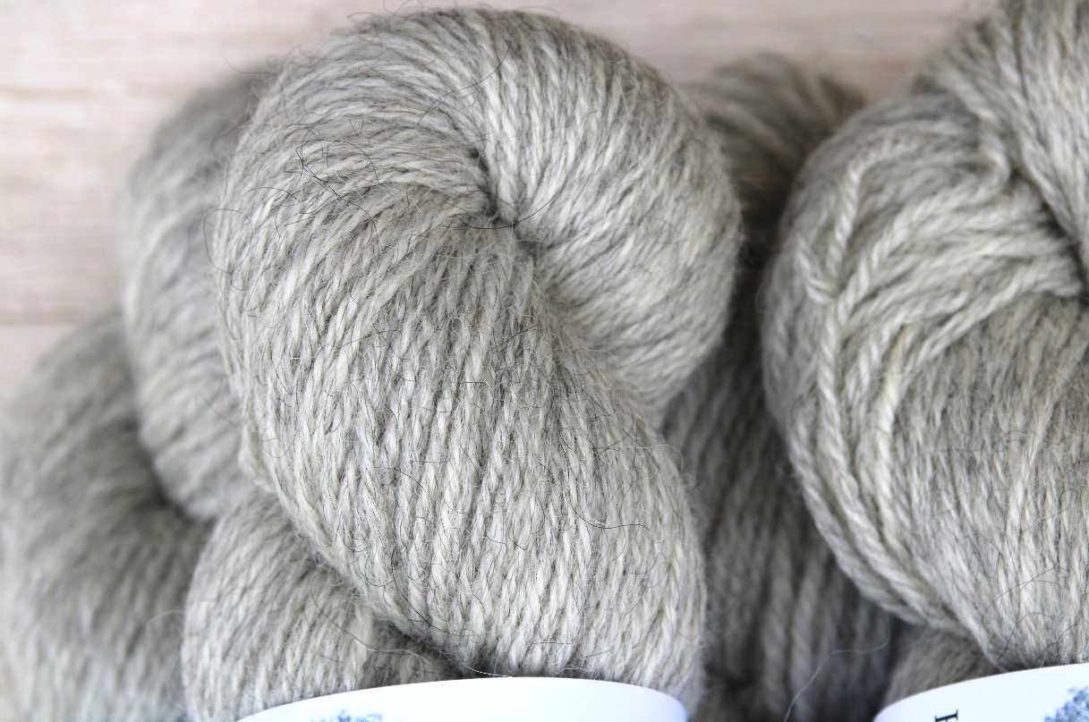 Undyed natural grey double knit blue faced Leicester Gotland yarn