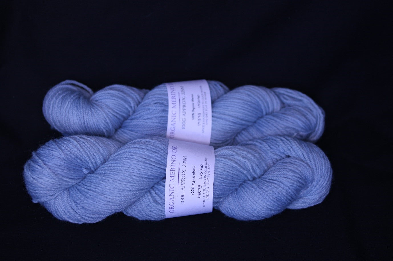 Blue Organic Merino double knit yarn