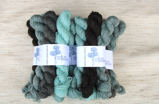 Blues BFL/Masham four ply yarn mini set