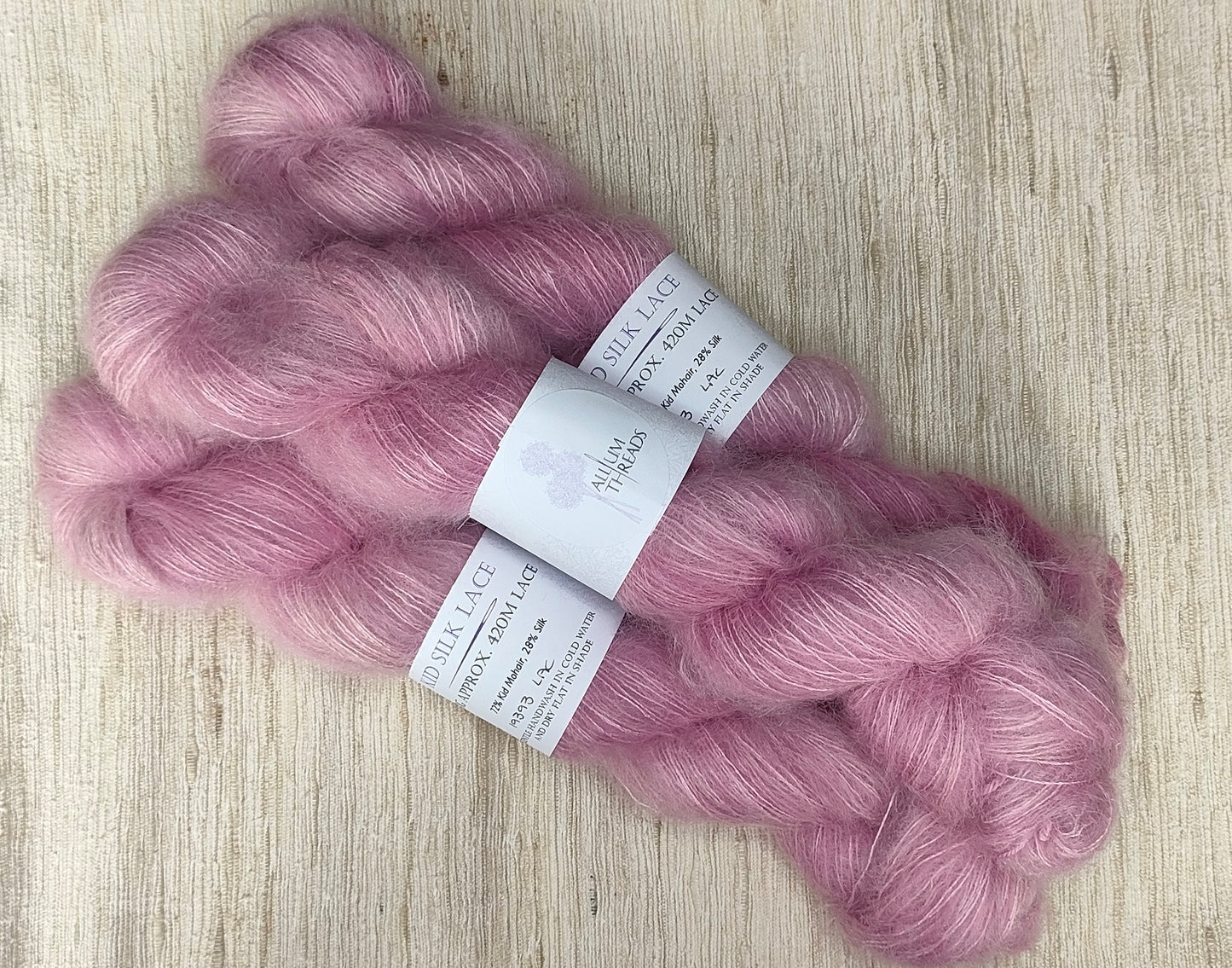 Dusky Pink Seedhead mohair silk lace
