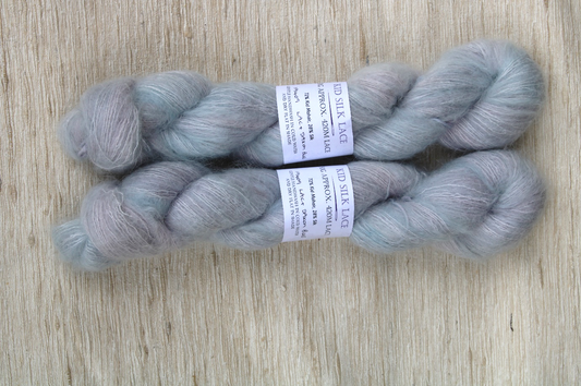 Lilac and blue marbled Seedhead mohair silk lace