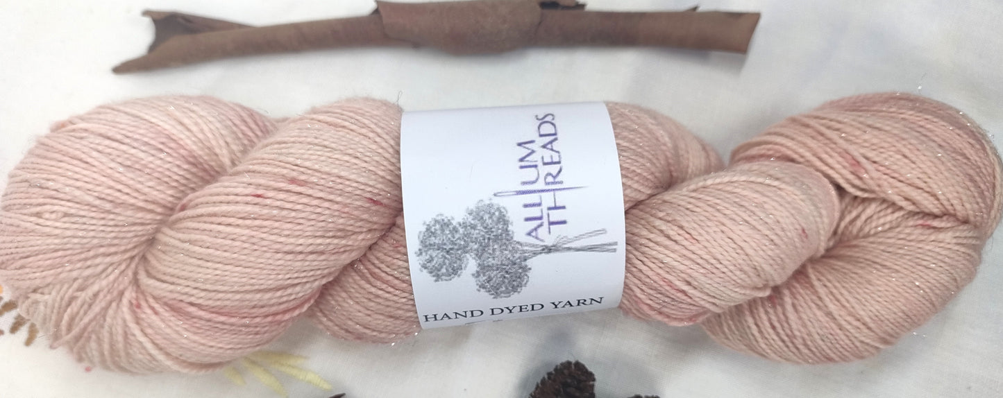 Marbled yellow merino nylon four ply yarn