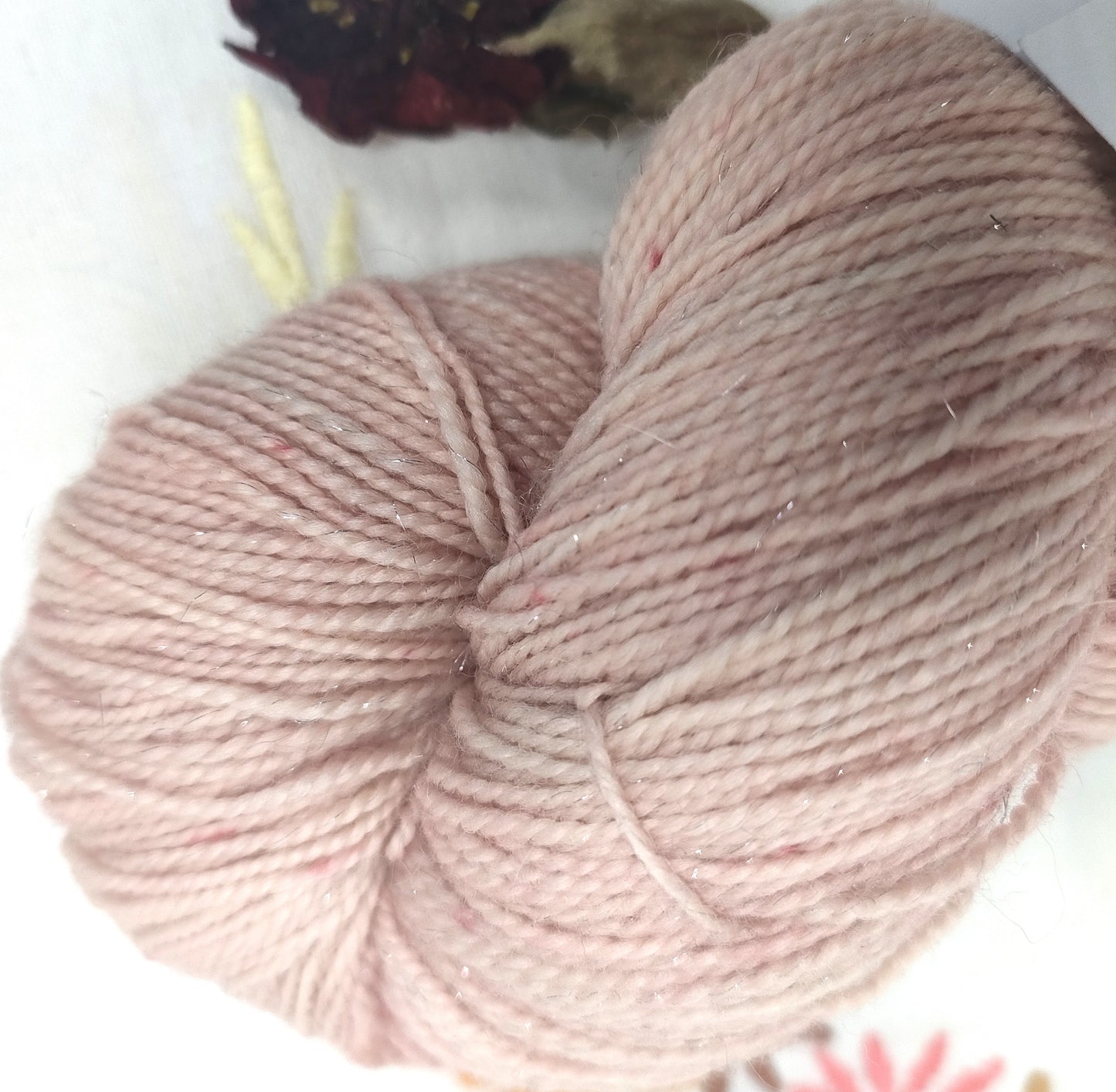 Marbled yellow merino nylon four ply yarn