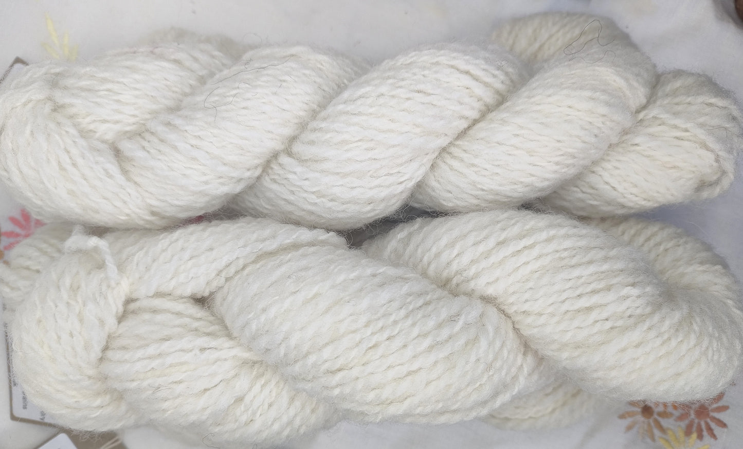 White handspun aran British Wool