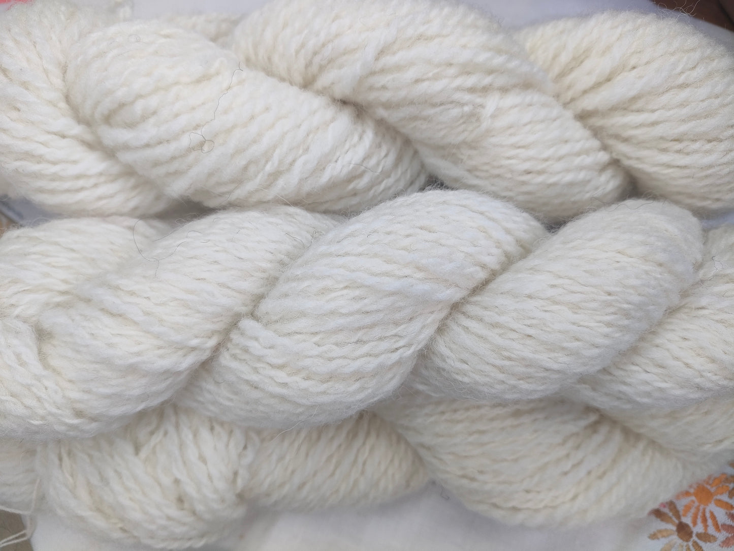 White handspun aran British Wool