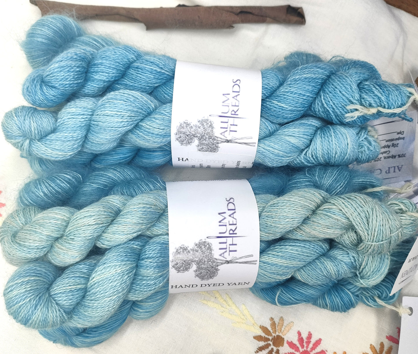 Sky blue lace weight yarn mini set
