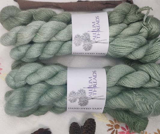 Green lace weight yarn mini set
