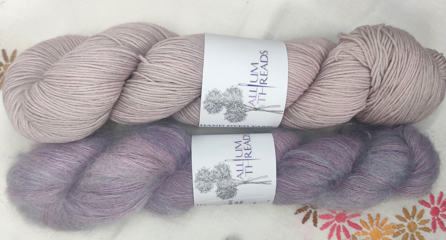 Trellis shawl kit four ply plus lace weight yarn