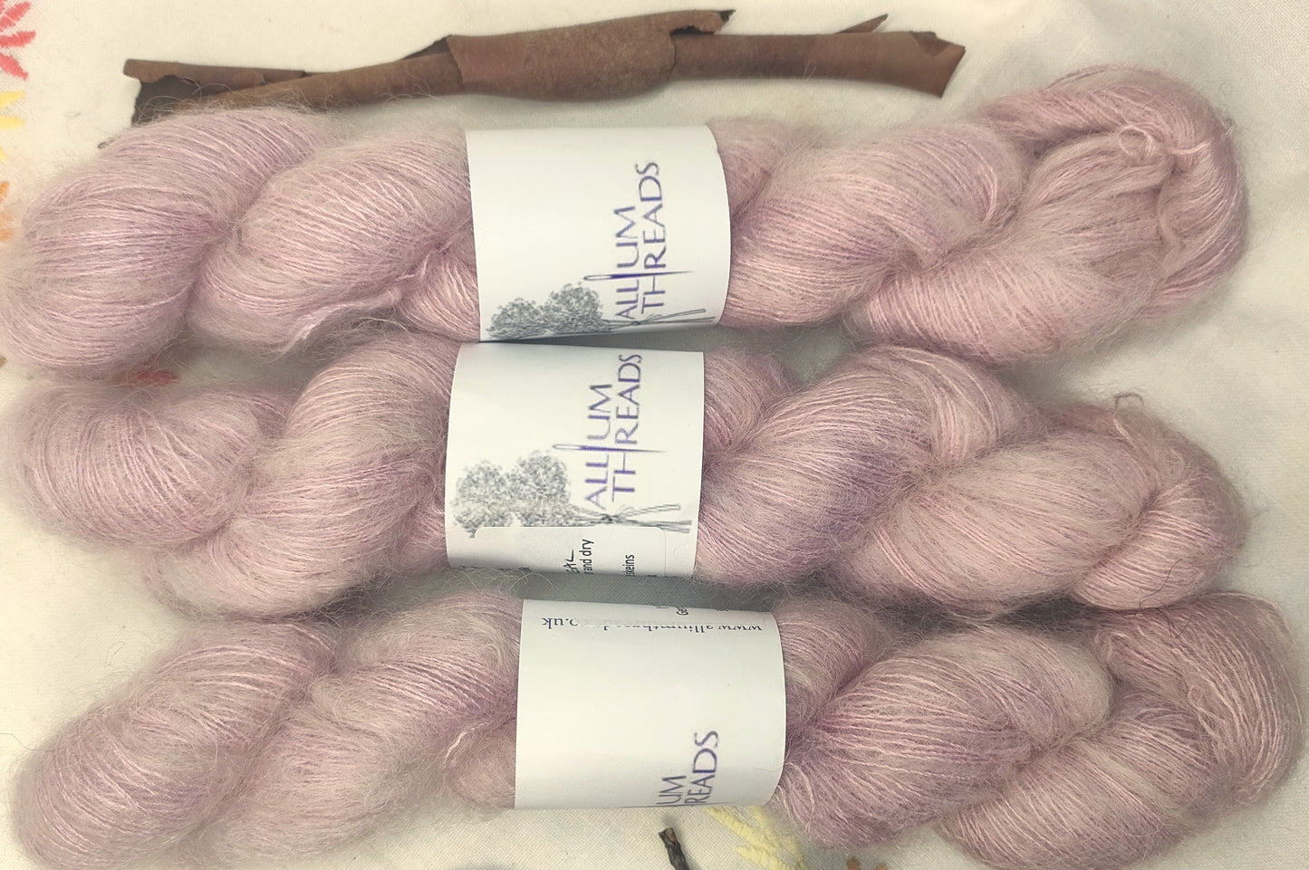Pink Seedhead mohair silk lace