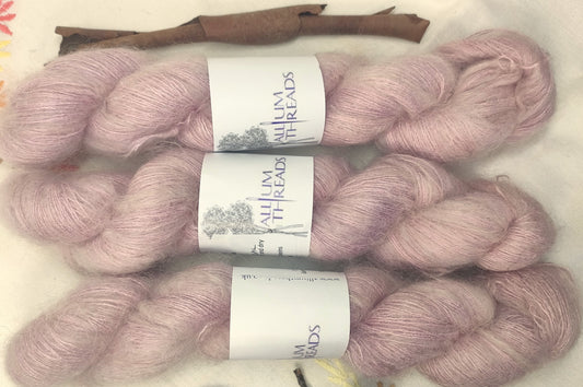 Pink Seedhead mohair silk lace