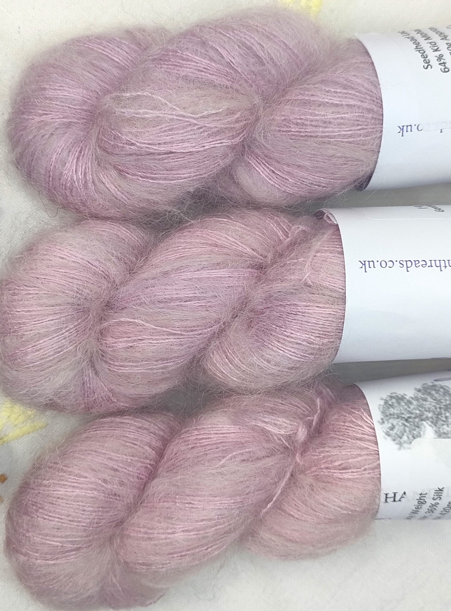 Pink Seedhead mohair silk lace