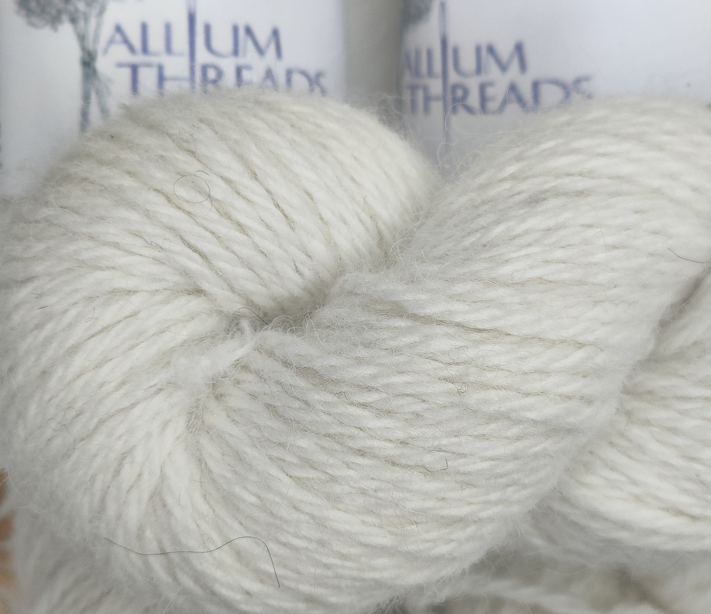 Natural white aran weight pure alpaca yarn
