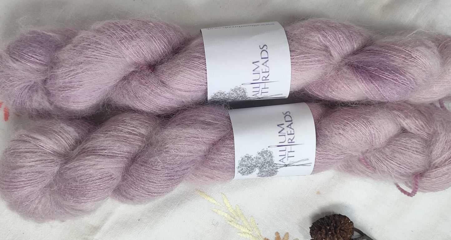 Mauve pink Seedhead mohair silk lace