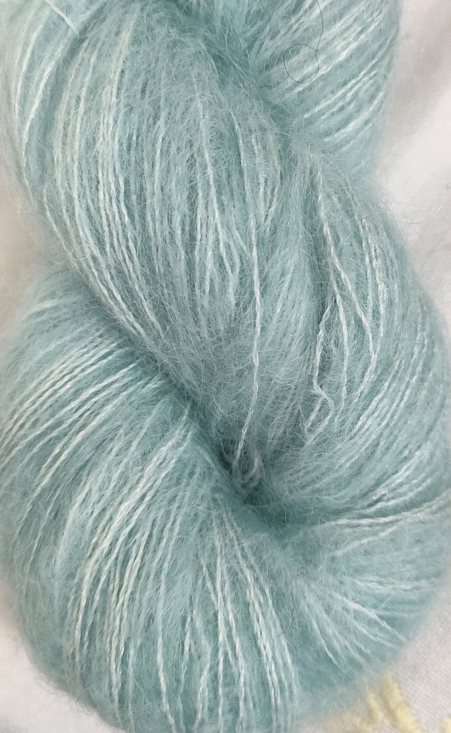 Turquoise blue Seedhead mohair silk lace
