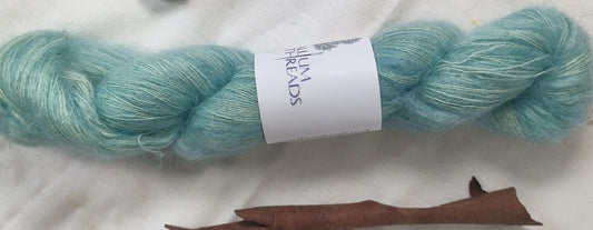 Bluey green Seedhead mohair silk lace