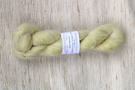 Yellow Seedhead mohair silk