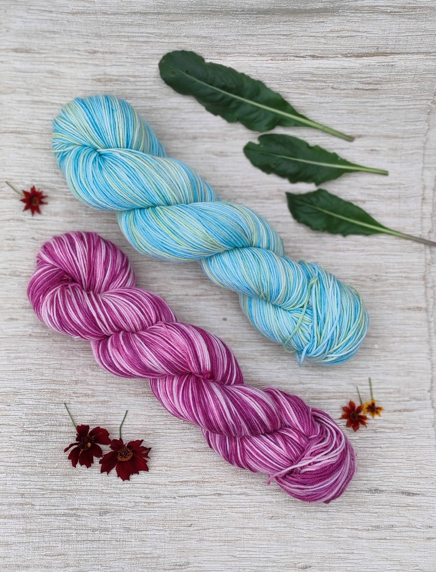 Sea and Sky Self striping merino nylon sock yarn