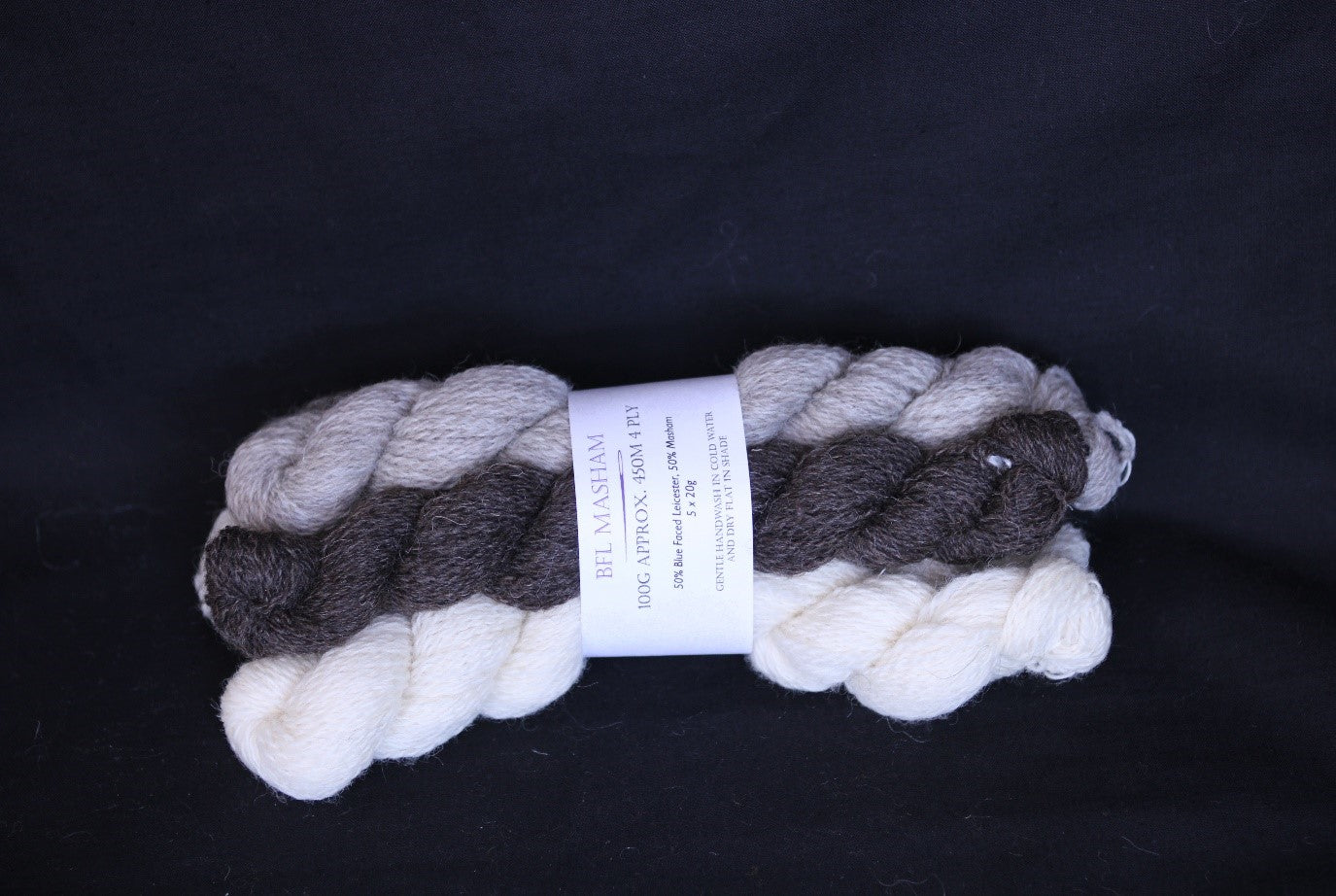 Natural BFL/Masham four ply yarn mini set