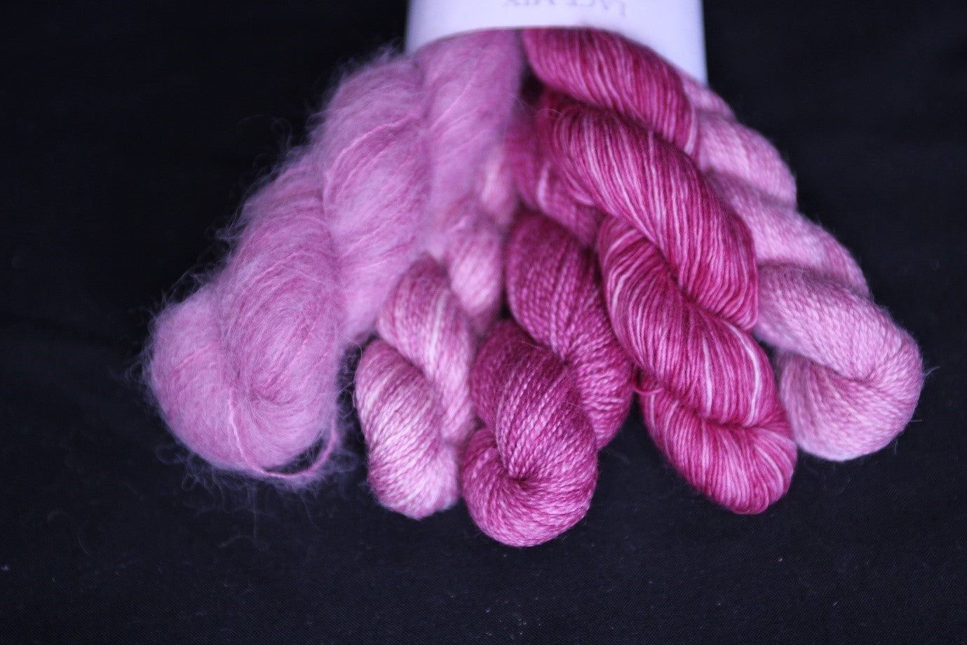 Pink lace weight yarn mini set