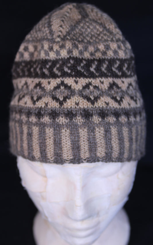 Marquetry hat knit digital pattern four ply