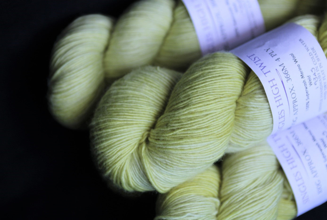 19345 Yellow four ply merino singles high twist yarn