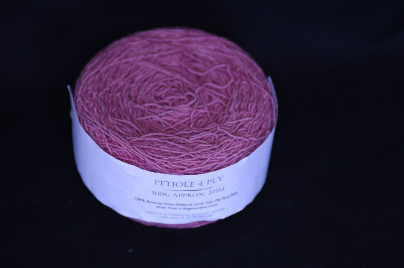 Pink four ply Romney Cross Shetland regenerative yarn