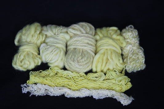Yellow textured weaving or felting yarn