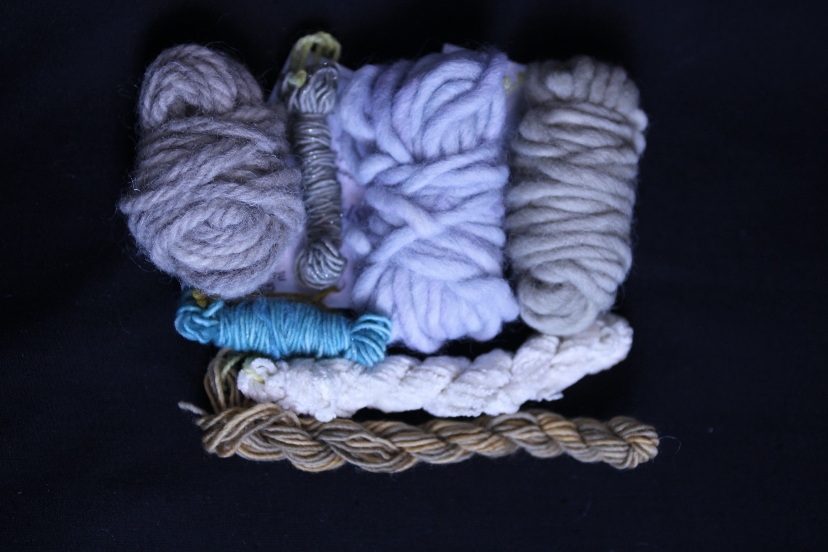 Green grey blue textured weaving – Allium Threads