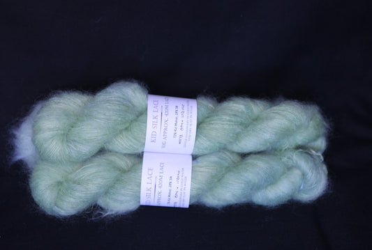 Minty Green lace Umbel Suri silk
