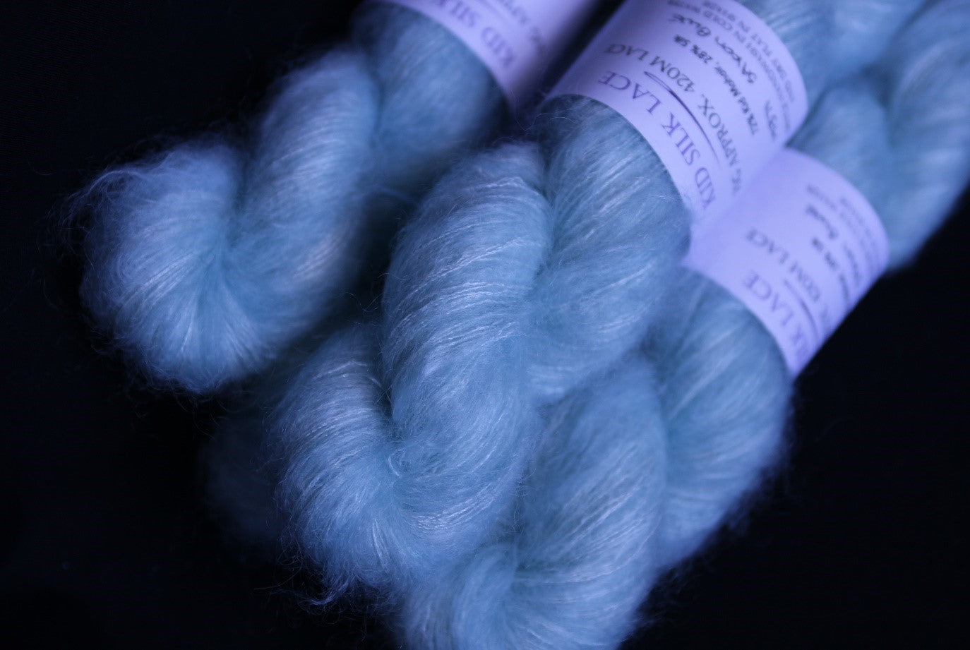 Turquoise blue Seedhead mohair silk lace